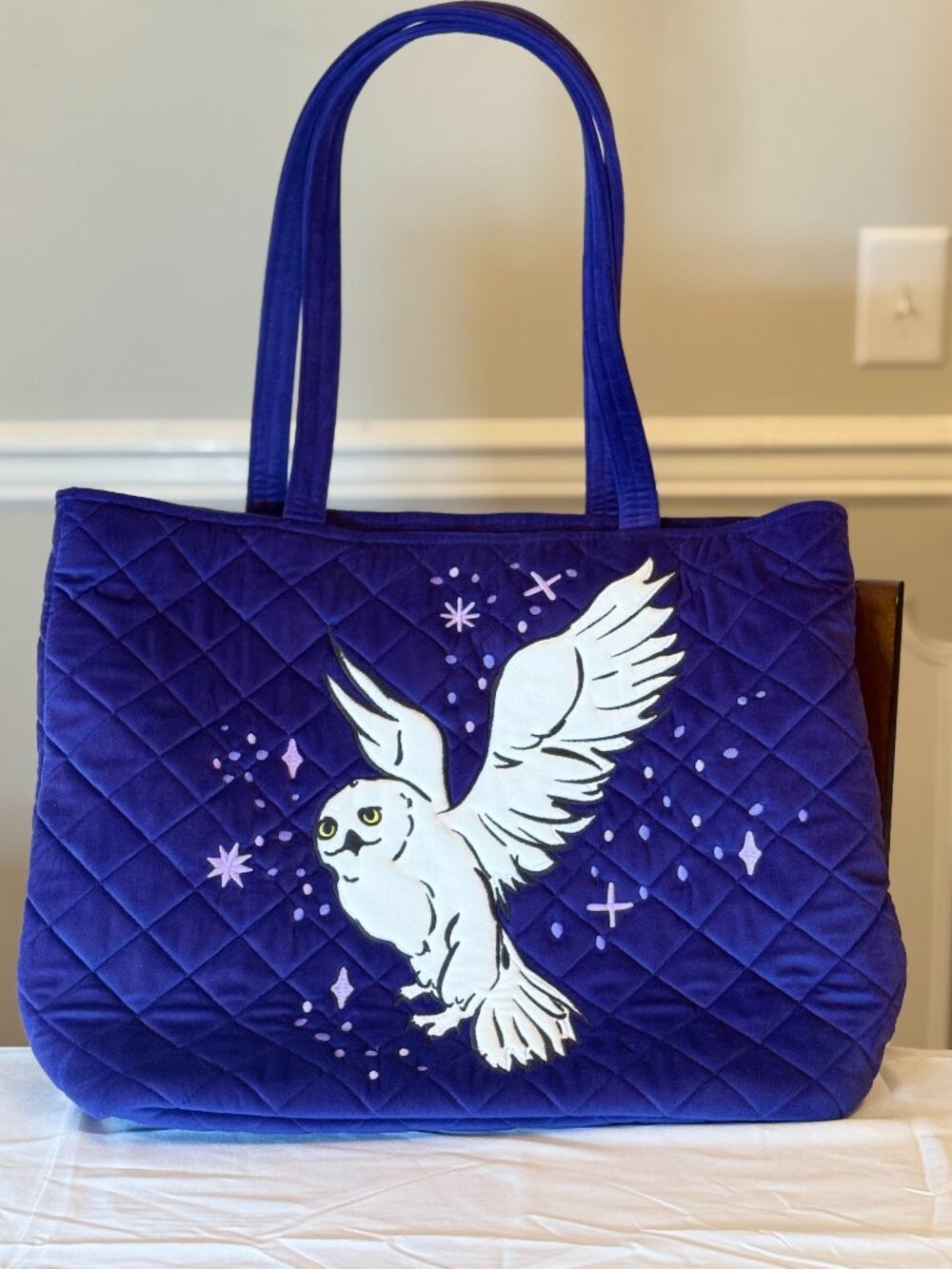 Vera Bradley Harry Potter Purple Quilted Hedwig Tote